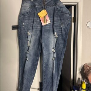 Hybrid & Company Blue Ripped Skinny Jeans